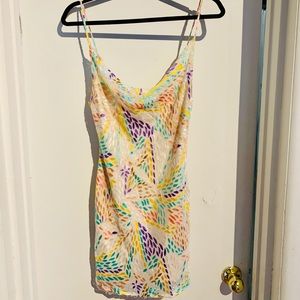 Mini cowl neck dress